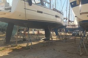 Dufour 512 Grand Large 2018 Dufour 512 Grand Large sailboat on dry dock for maintenance.