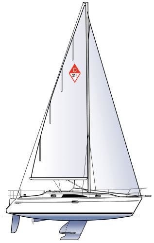 Catalina 316 2025 Catalina 316 sailboat with white sails and sleek design