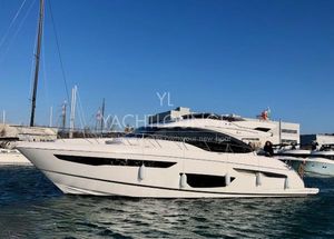 Princess S60 2019 Princess S60 yacht docked in a marina under clear blue skies.
