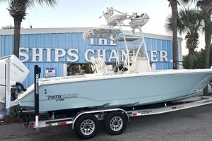 Pathfinder 2700 Open 2024 Pathfinder 2700 Open boat on trailer outside The Ships Chandler store.