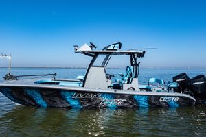 Costa Custom Boats 264 2022 Costa Custom Boats 264 on water, featuring "Living on the Edge" design.