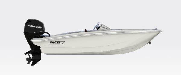 Boston Whaler 130 Super Sport 2025 Boston Whaler 130 Super Sport boat with Mercury outboard motor.