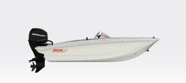 Boston Whaler 130 Super Sport 2025 Boston Whaler 130 Super Sport boat with Mercury outboard motor.