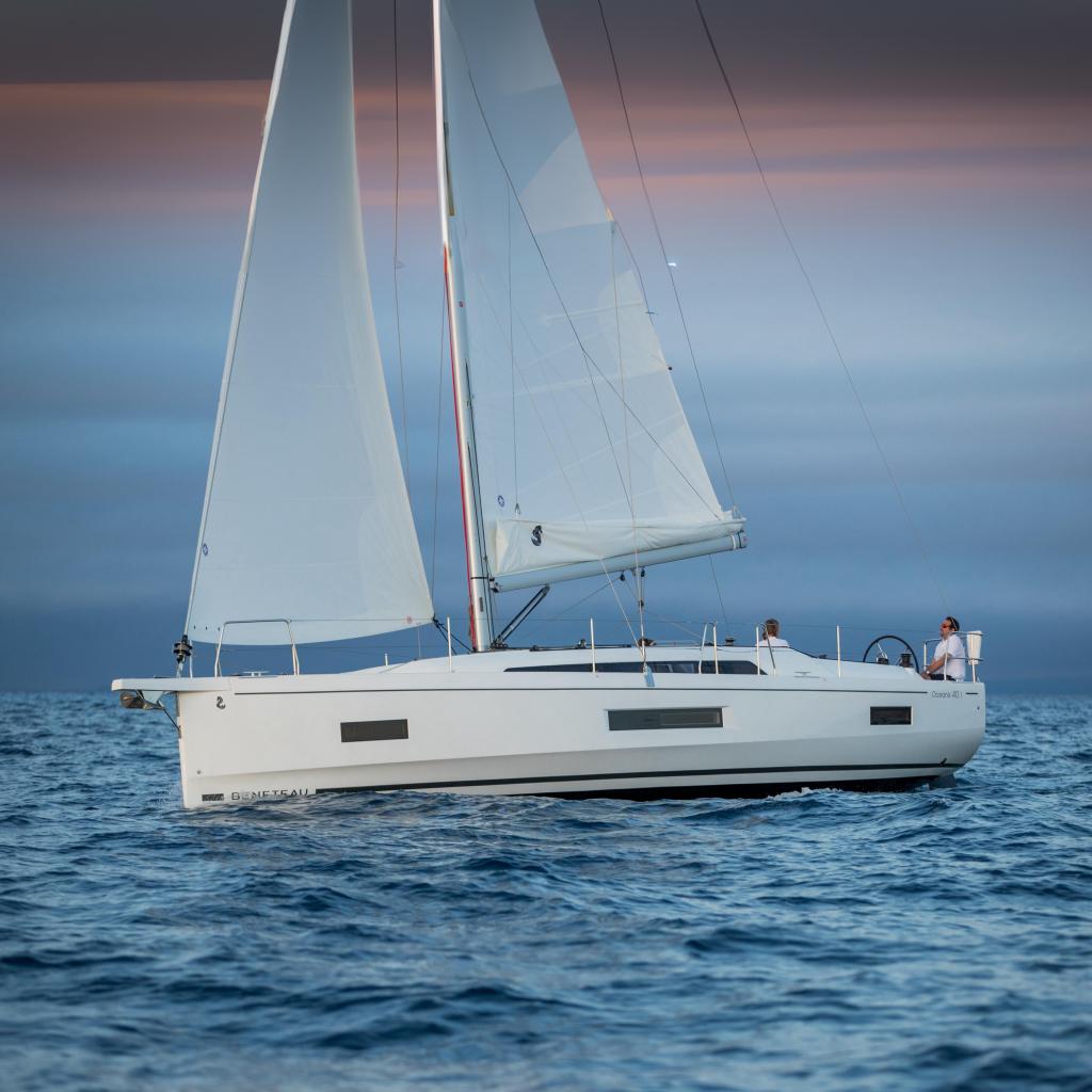 Beneteau Oceanis 40.1 2025 Beneteau Oceanis 40.1 sailing on open sea under clear skies.