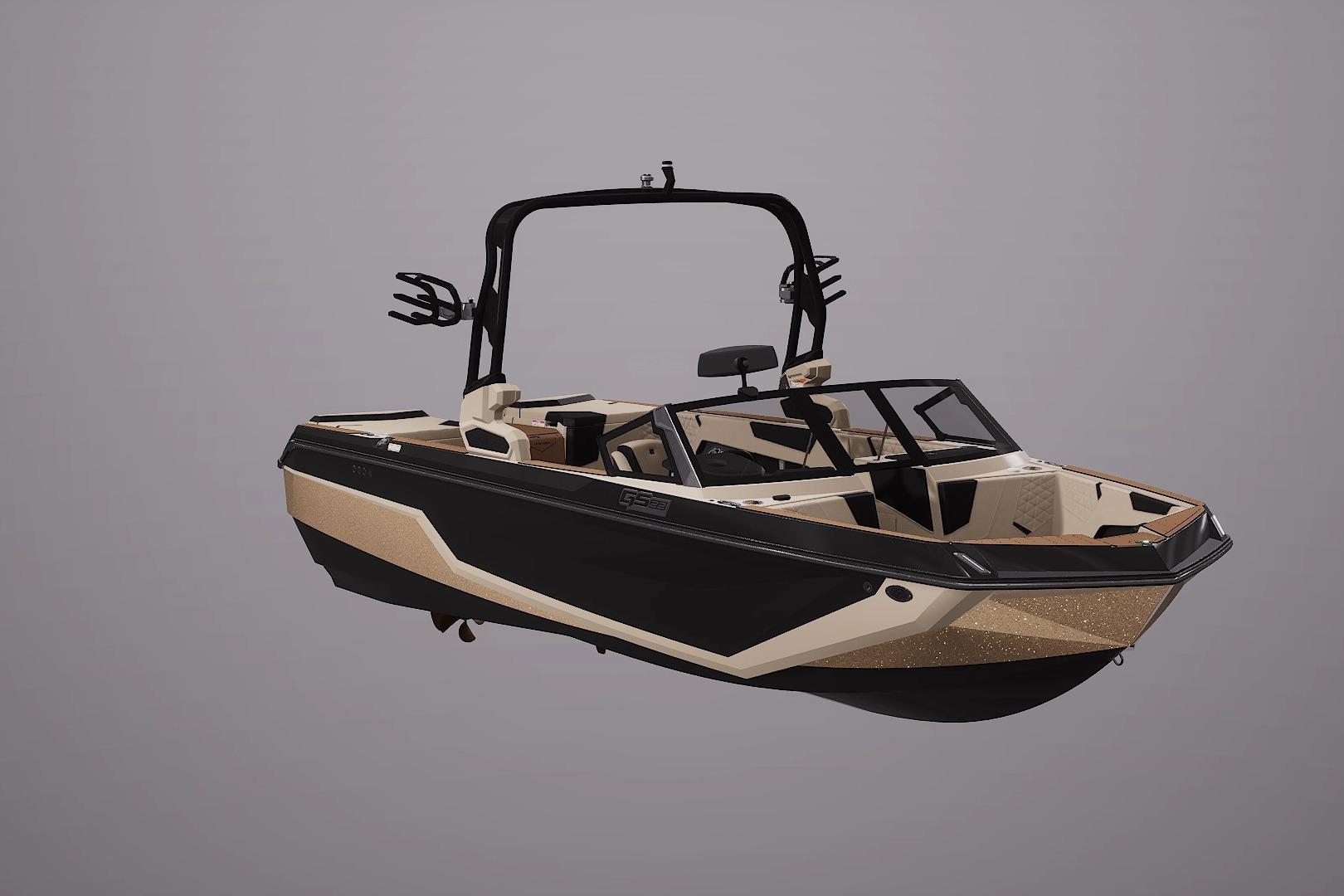 Nautique Super Air Nautique GS22 2026 Nautique Super Air Nautique GS22 boat, sleek design, black and beige color scheme.