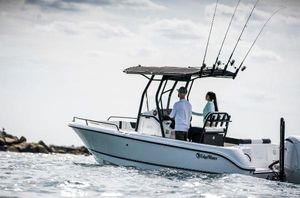 Edgewater 208CC Watchman 2025 Edgewater 208CC Watchman boat on water with fishing rods.