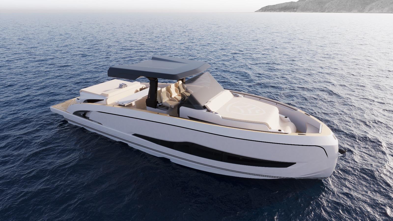 Kumbra 43 Luxurious 2026 Kumbra 43 yacht cruising on open sea with scenic coastline.