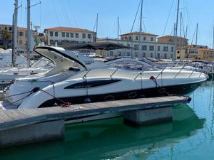 Gobbi ATLANTIS 42,5 Luxury Gobbi ATLANTIS 42.5 yacht docked in marina, 2006 model, sleek design.