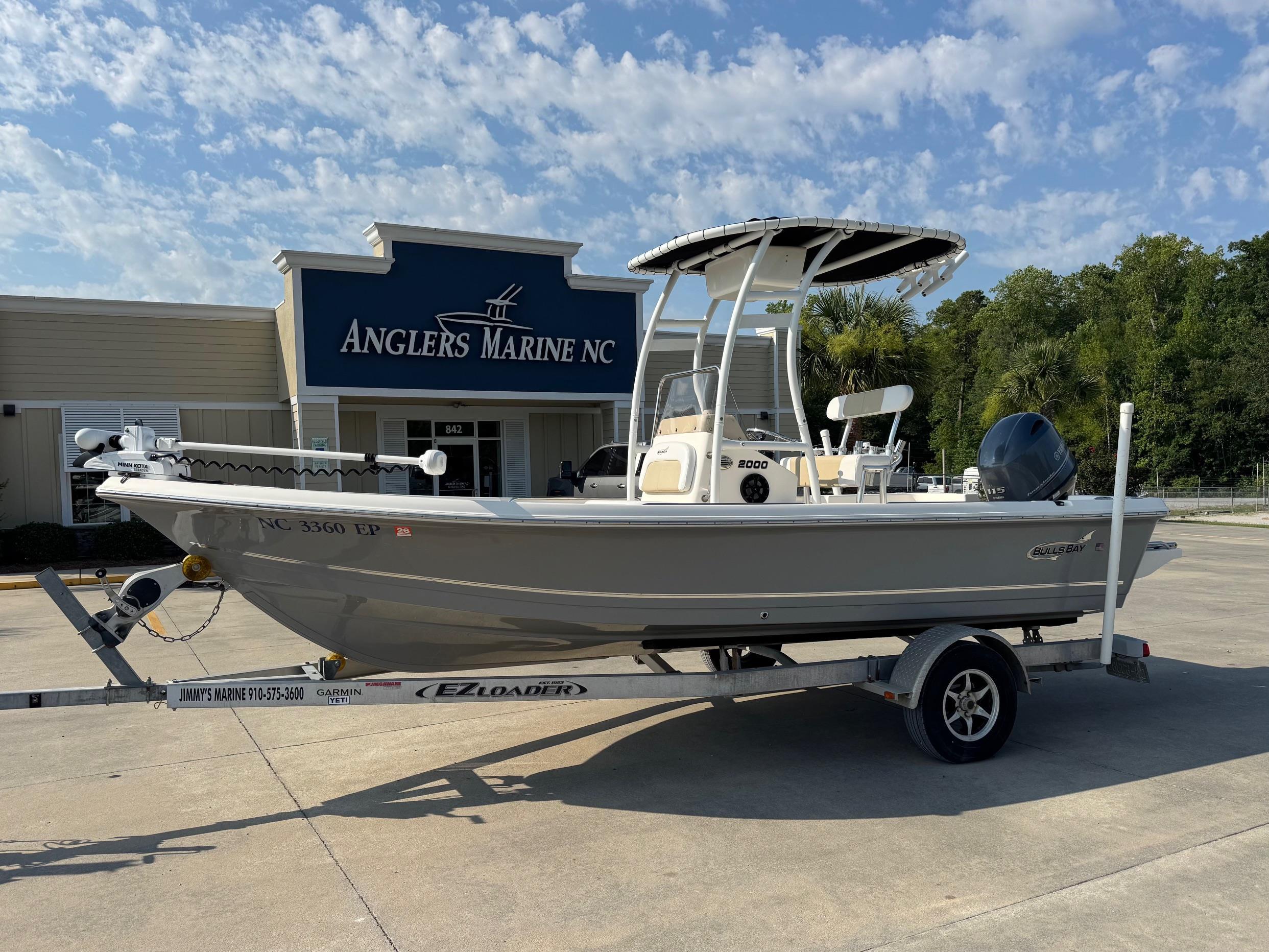 Bulls Bay 2000 2019 Bulls Bay 2000 boat on trailer at Anglers Marine NC dealership.