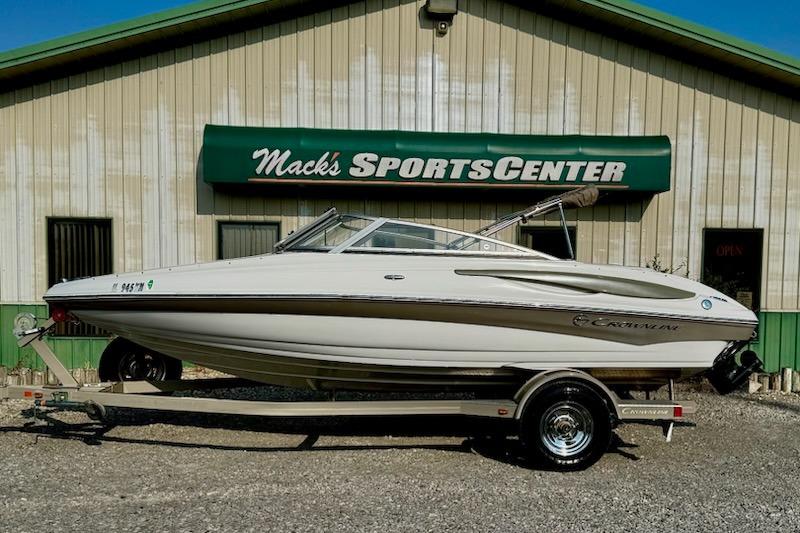 Crownline 195 SS 2012 195 SS boat on trailer at Mack's Sports Center.