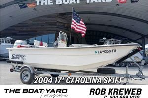 Carolina Skiff 17 2004 Carolina Skiff 17 boat on trailer at The Boat Yard, Louisiana.