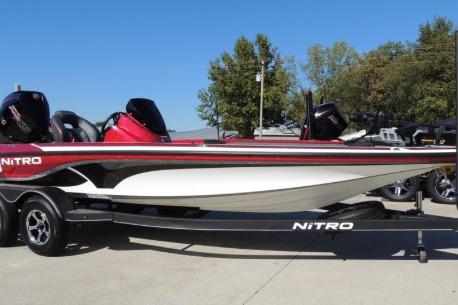 Nitro Z19 Pro 2019 Nitro Z19 Pro boat on trailer, parked outdoors, clear sky background.