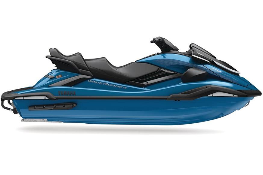 Yamaha WaveRunner FX Cruiser SVHO (NEW) 2026 Yamaha WaveRunner FX Cruiser SVHO, sleek blue design, side view.