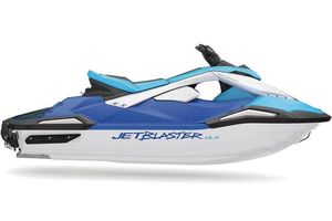 Yamaha WaveRunner JetBlaster DLX 2-Up 2026 Yamaha WaveRunner JetBlaster DLX, blue and white, side view.