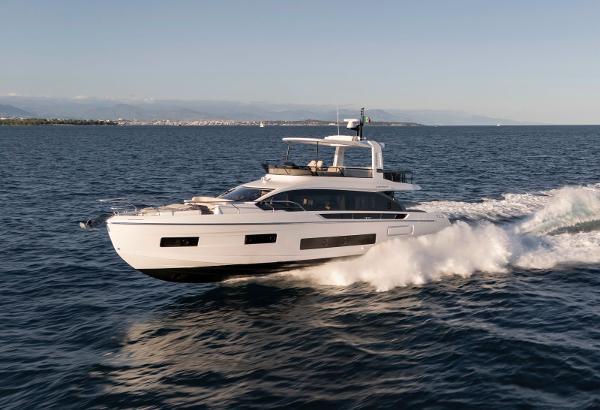 Azimut Fly 62 2025 Azimut Fly 62 yacht cruising on open water.