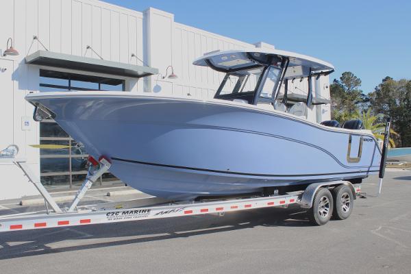 Sea Fox 288 Commander 2025 Sea Fox 288 Commander boat on trailer, parked outside a building.