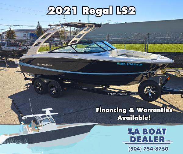 Regal LS2 2021 Regal LS2 boat on trailer at LA Boat Dealer, financing available.