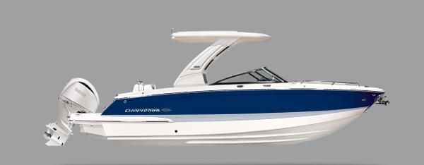 Chaparral 270 OSX 2025 Chaparral 270 OSX boat, sleek design, blue and white exterior.