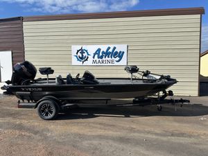 Vexus AVX 1880 2026 Vexus AVX 1880 boat at Ashley Marine dealership, parked outside on a trailer.