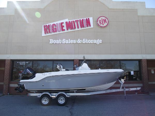 Bayliner CC20 2024 Bayliner CC20 boat on trailer at Rogue Motion Boat Sales & Storage.