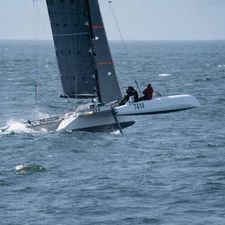 Custom Chris Cochrane Trimaran Rolling off the miles