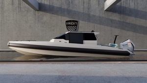 Iron 907 Coupe Iron 907 Coupe 2026: Modern boat on water.