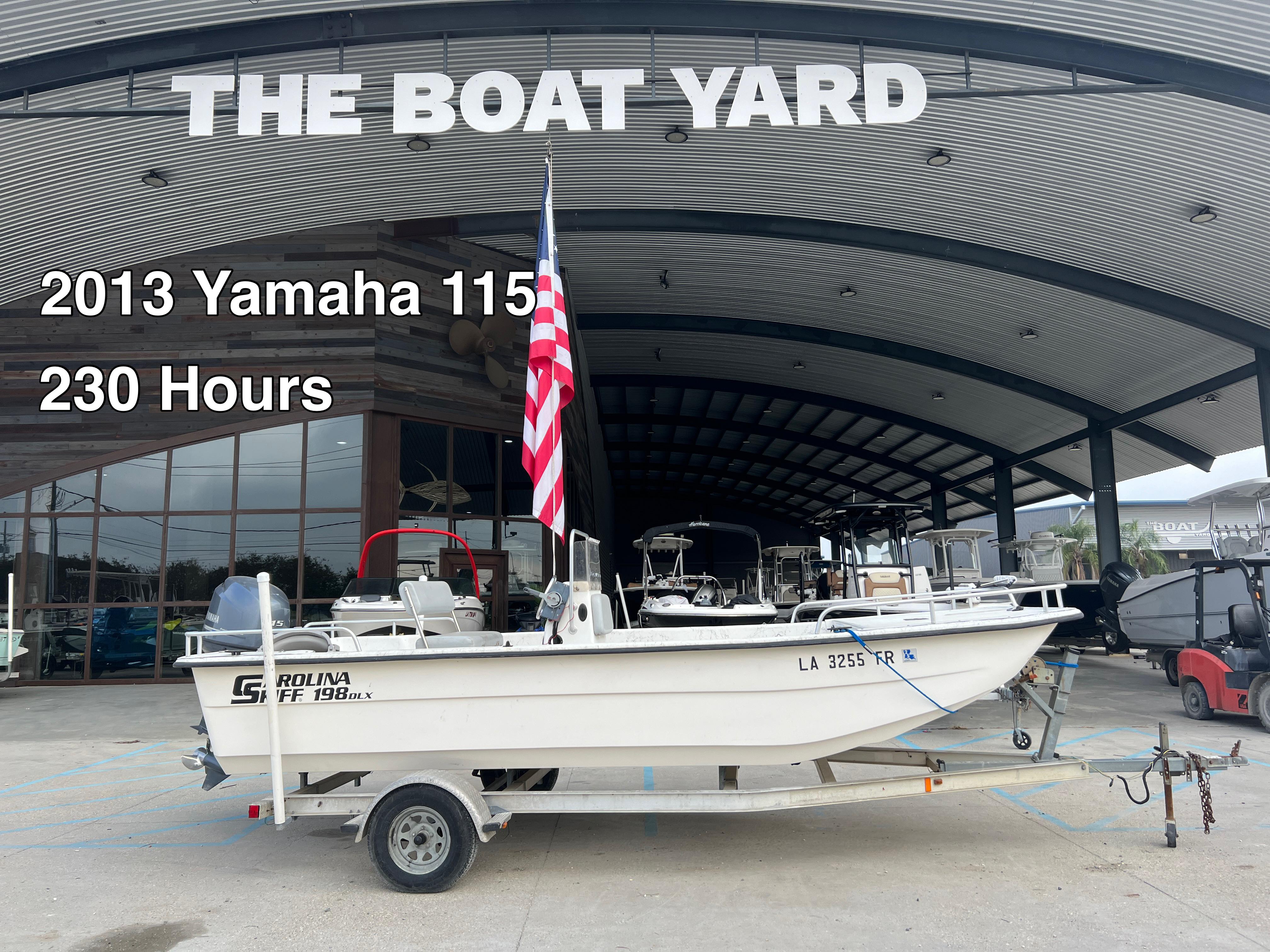 Carolina Skiff 198 DLX Carolina Skiff 198 DLX boat at The Boat Yard, 2013 Yamaha 115 engine, 230 hours.