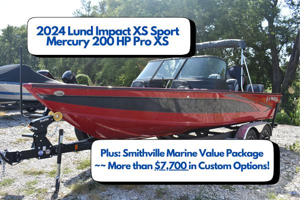 Lund 2025 Impact XS Sport 2024 Lund Impact XS Sport boat with Mercury 200 HP Pro XS engine, custom options included.