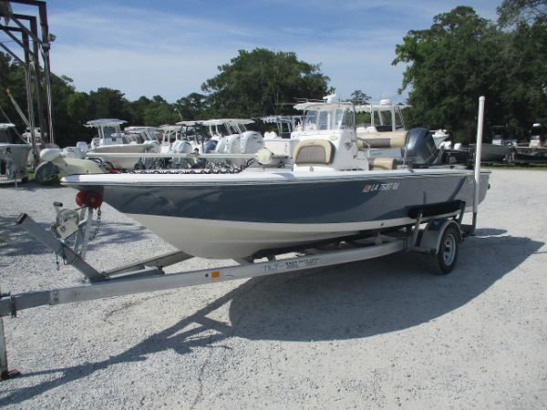 Tidewater 1910 Bay 2018 Tidewater 1910 Bay boat on trailer in outdoor lot.
