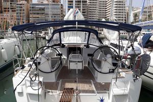 Jeanneau Sun Odyssey 479 Maribel - 2018, Jeanneau Sun Odyssey 479 sailboat docked in marina, featuring dual steering wheels.