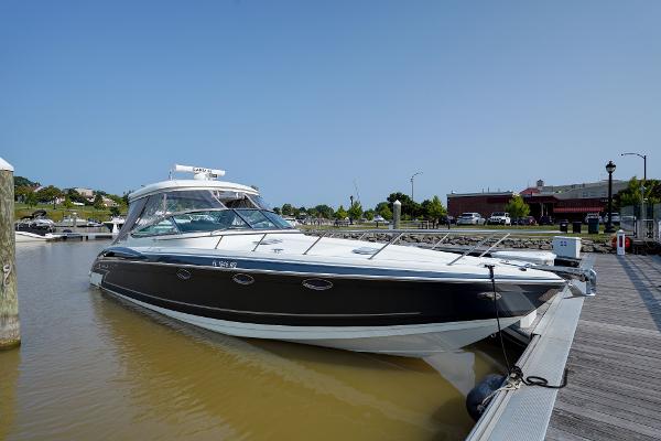 Formula 370 Super Sport 2017 Formula 370 Super Sport yacht docked at a marina on a sunny day.