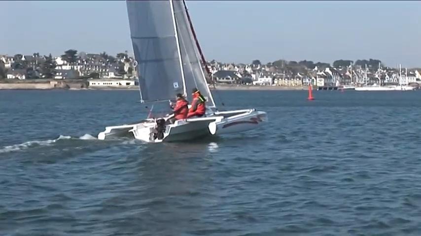 Astus 20.2 Sailing on a 2010 Astus 20.2 trimaran in a coastal harbor.
