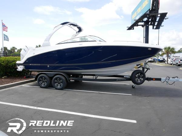 Four Winns HD5 OB 2023 Four Winns HD5 OB boat on trailer at Redline Powersports.