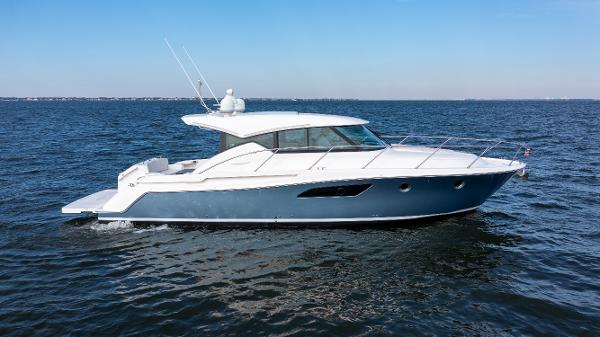 Tiara Yachts C44 Coupe 2016 Tiara Yachts C44 Coupe cruising on open water.