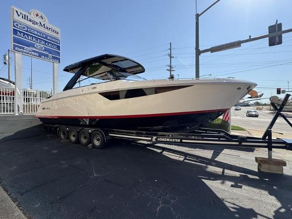 Cobalt R35 2025 Cobalt R35 boat on trailer at Village Marina.