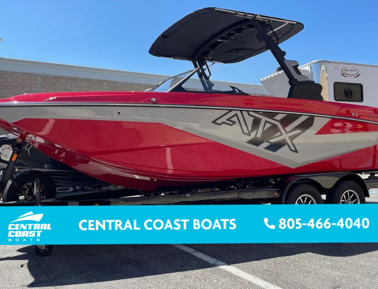 ATX 20 Type-S 2024 ATX 20 Type-S boat in red, displayed by Central Coast Boats.