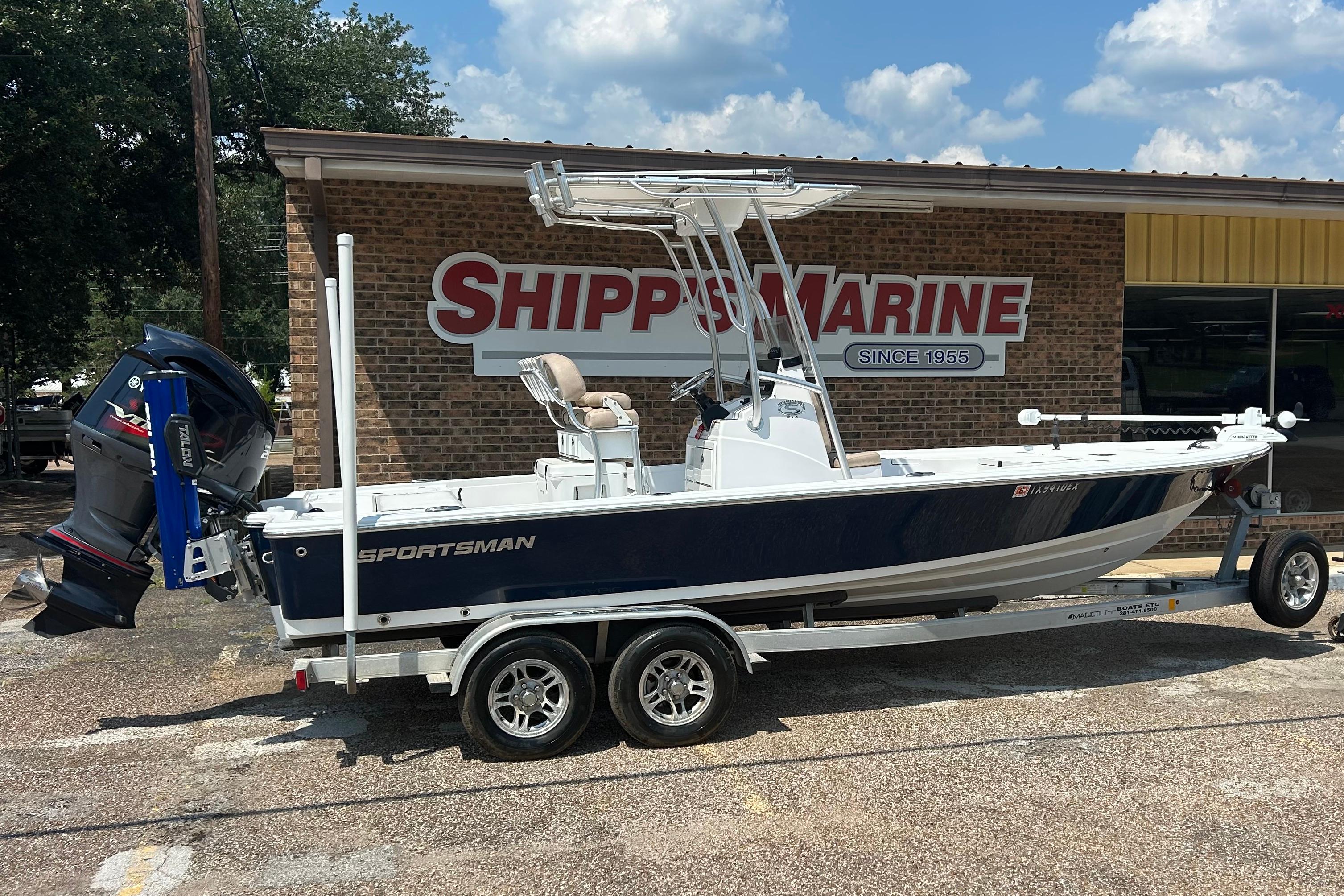 Sportsman Tournament 214 Bay Boat 2019 Sportsman Tournament 214 Bay Boat on trailer outside Shipps Marine.