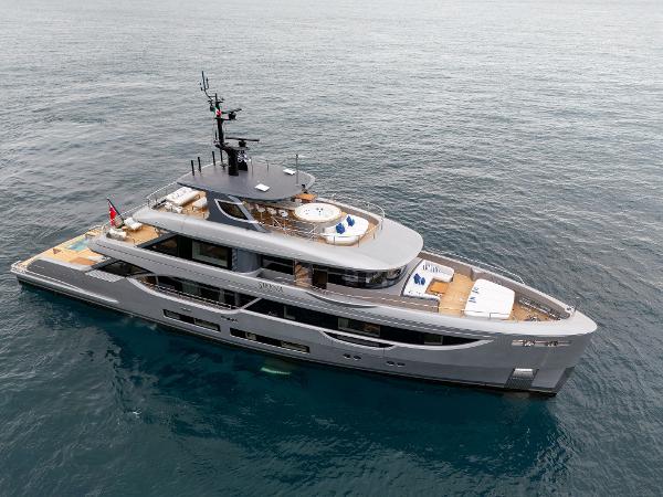 Benetti Oasis 34M Co Ownership Luxury Benetti Oasis 34M yacht, 2025 model, cruising on open water.