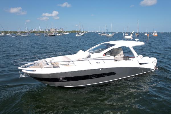 Azimut 40 Verve 2019 Azimut 40 Verve yacht on open water, surrounded by sailboats.