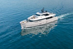 Sanlorenzo SD96 Luxury Sanlorenzo SD96 yacht cruising on open water, 2021 model.