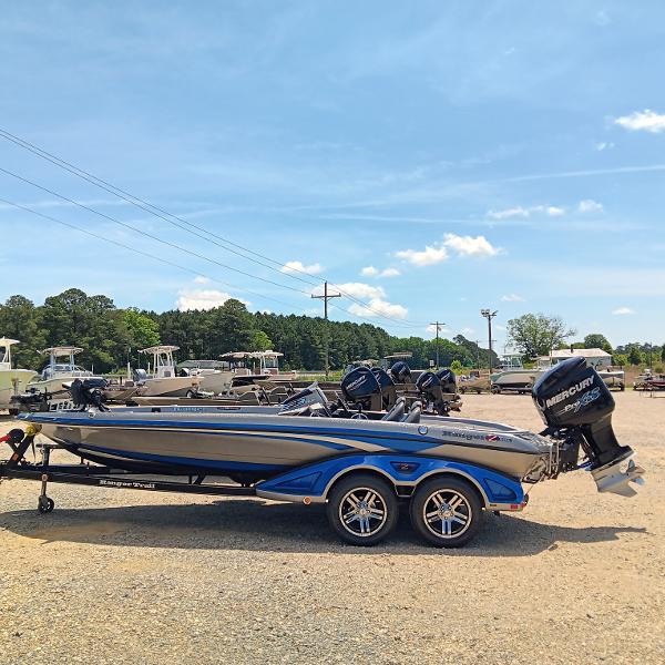 Ranger Z520 Comanche Ranger Cup 2018 Ranger Z520 Comanche Ranger Cup boat on trailer in sunny outdoor setting.
