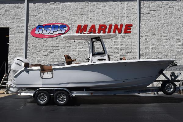 Sea Hunt Ultra 255 SE 2025 Sea Hunt Ultra 255 SE boat on trailer at GSPS Marine dealership.