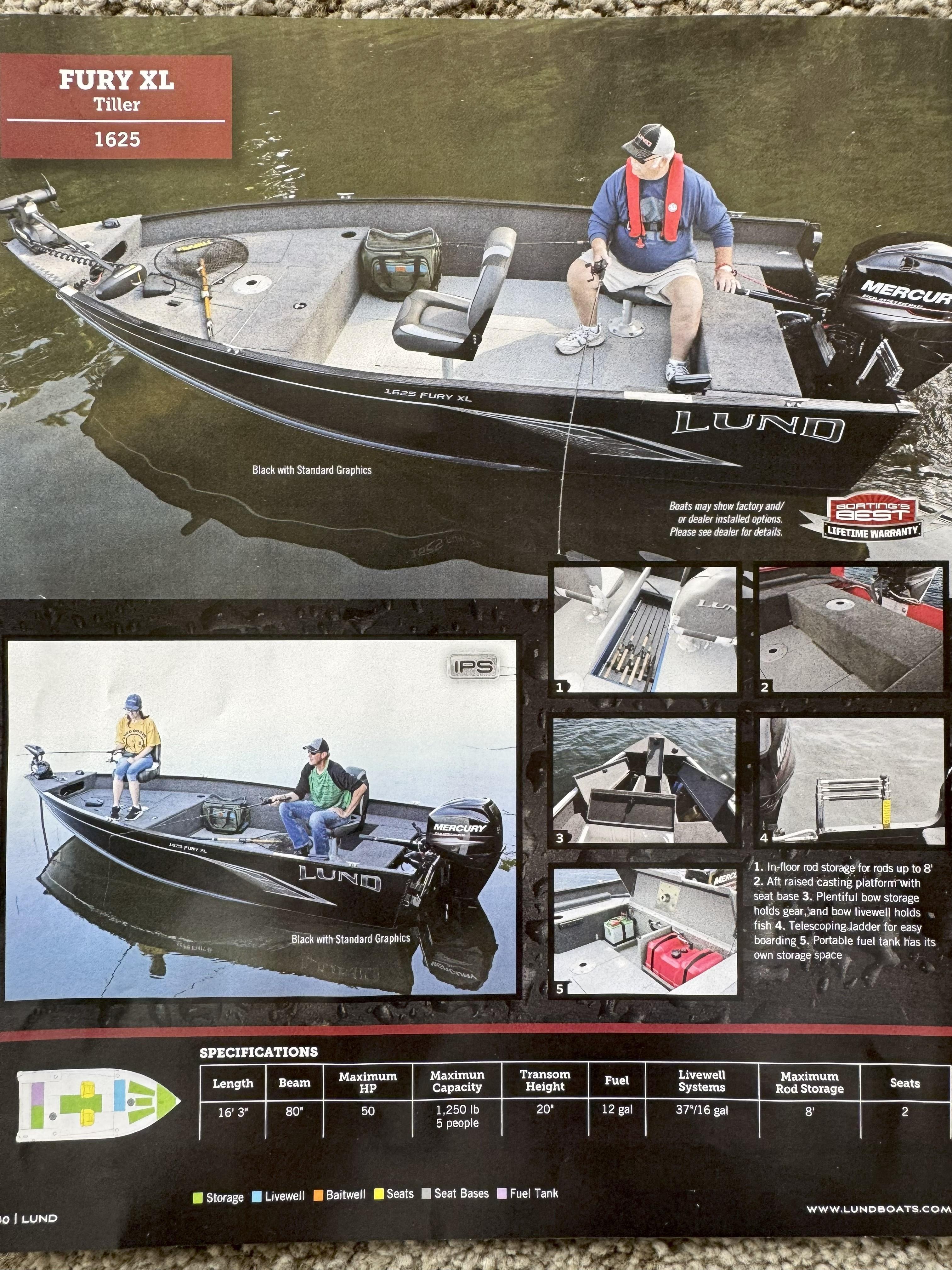 2020 Lund 1625 Fury XL Tiller