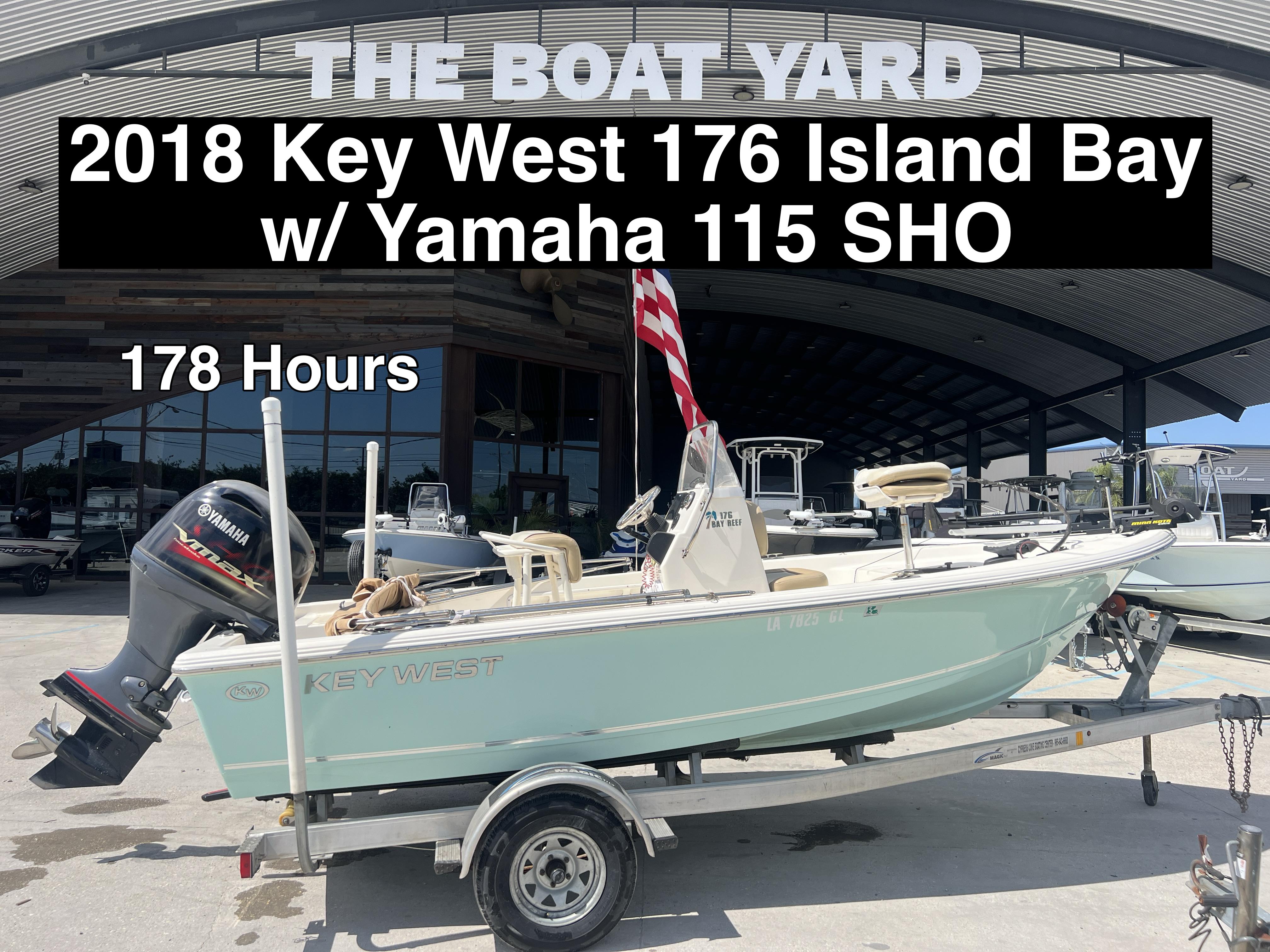 Key West 176 Island Bay 2018 Key West 176 Island Bay boat with Yamaha 115 SHO engine, 178 hours, at The Boat Yard.