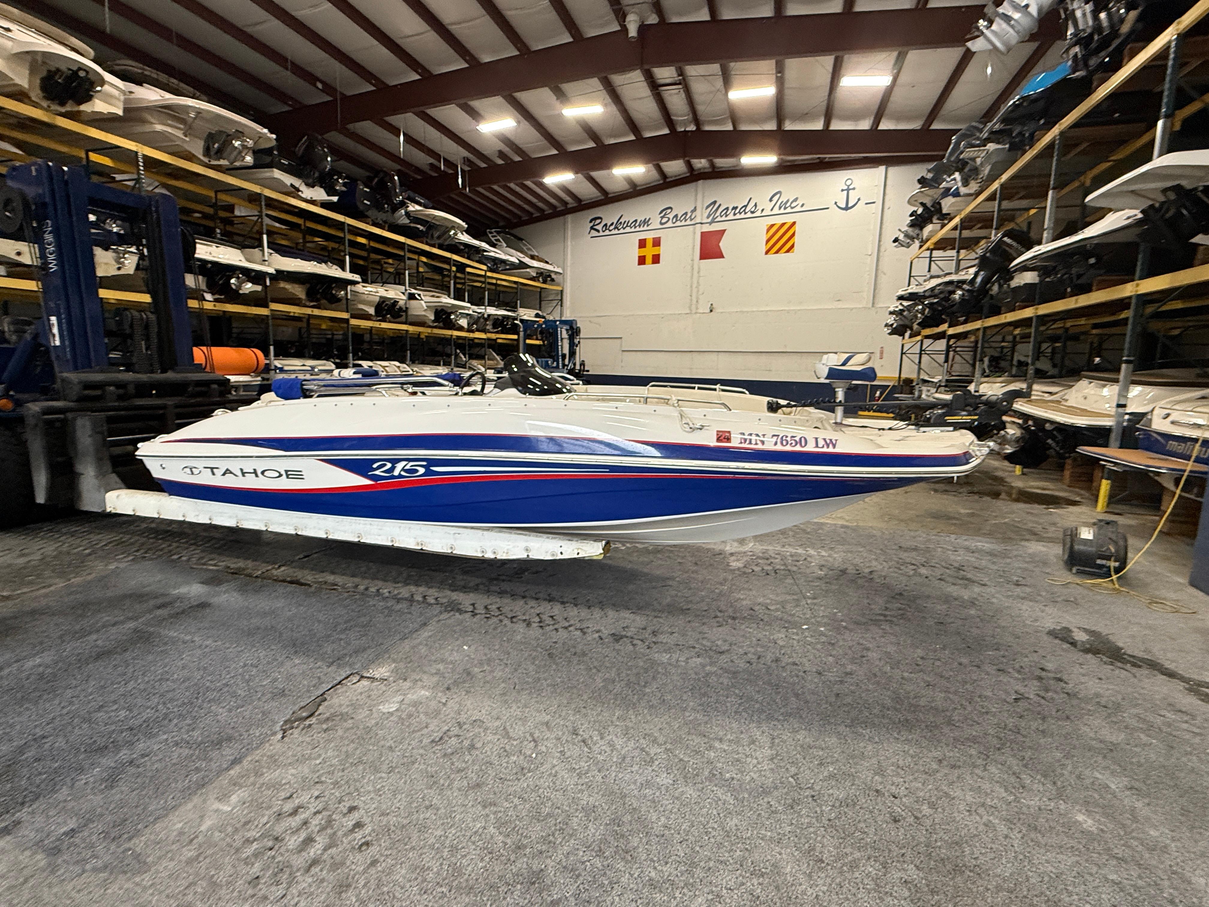 Tahoe 215 Xi 2014 Tahoe 215 Xi boat in indoor storage at Rockvam Boat Yards, Inc.