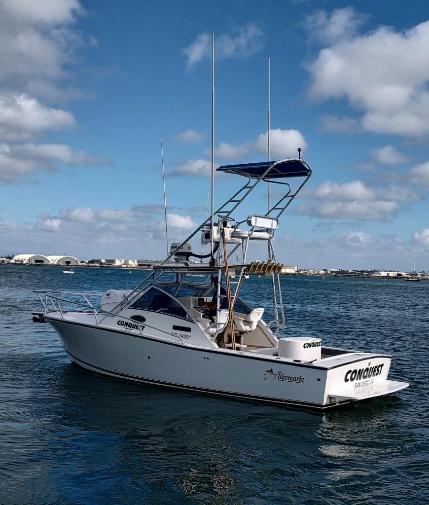 Albemarle 280 Express Sport Fisherman (Diesel Power!) 1997 Albemarle 280 Express Sport Fisherman boat on water under blue sky.