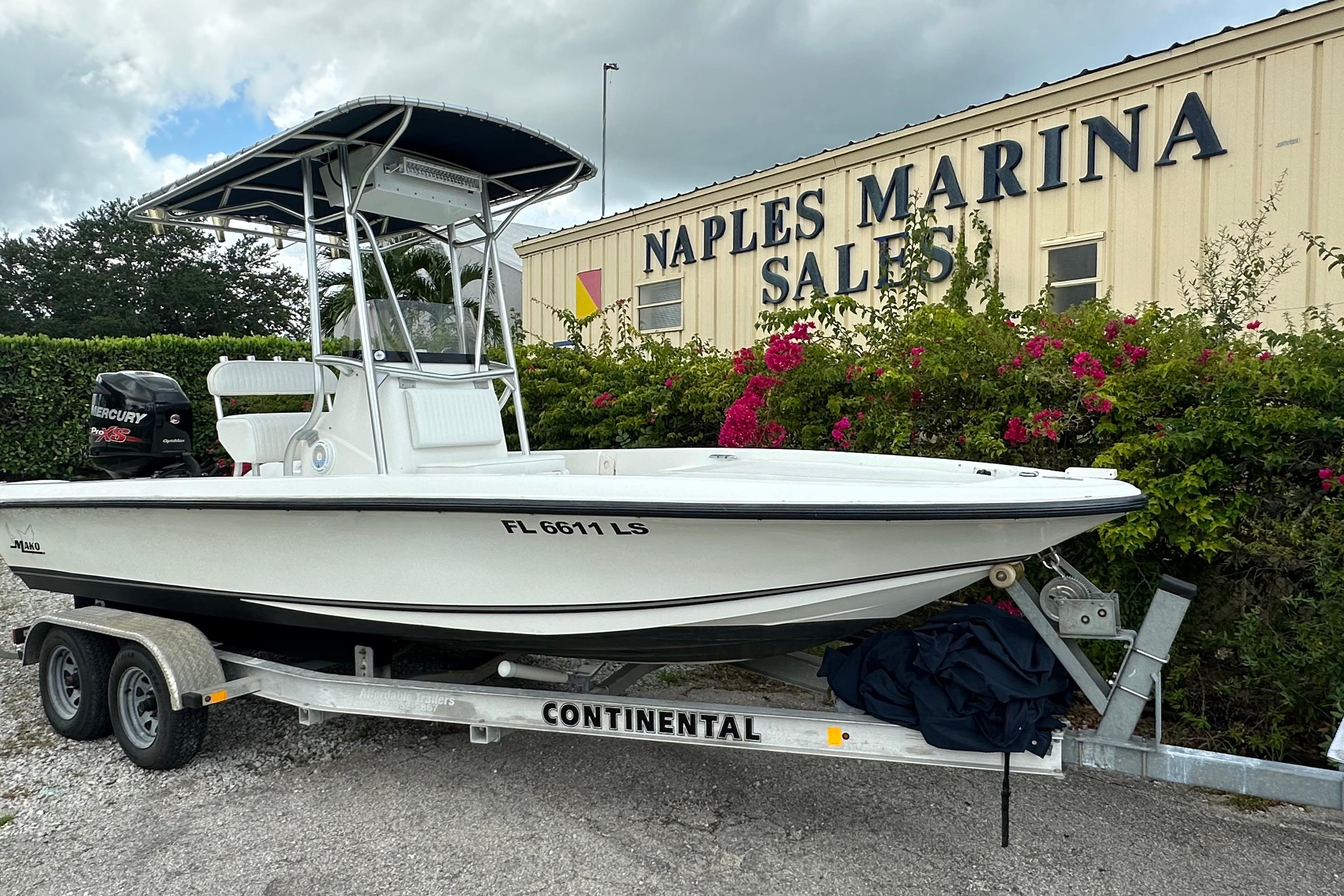 Mako 2100 Bayshark 2000 Mako 2100 Bayshark boat on trailer at Naples Marina Sales.