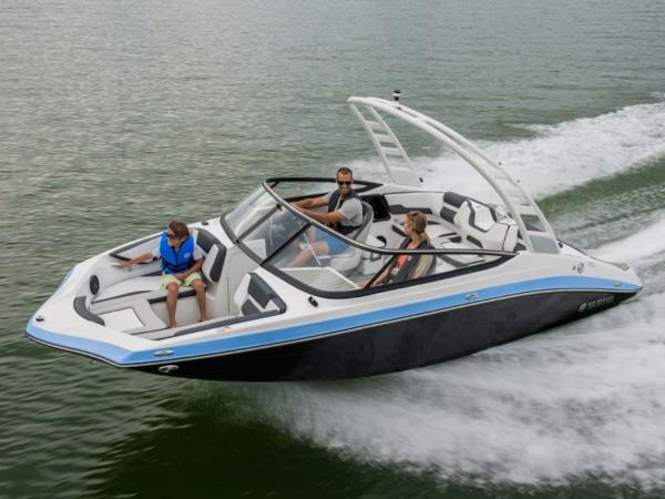 Yamaha Boats 195S 2025 Yamaha Boats 195S cruising on water with passengers enjoying the ride.