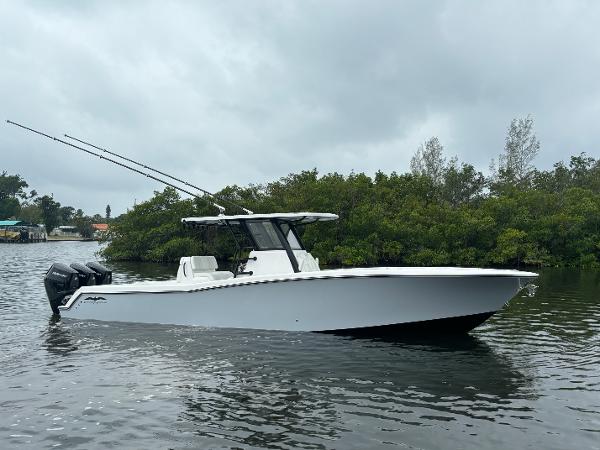 Invincible 36 Open Fisherman 2024 Invincible 36 Open Fisherman boat on calm water.