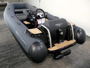 Williams Jet Tenders Turbojet 325 2025 Williams Jet Tenders Turbojet 325, sleek design, luxury inflatable boat, modern interior.